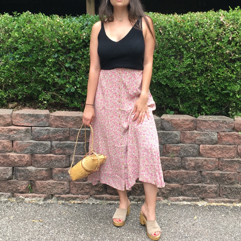 Vintage Free People Floral Skirt